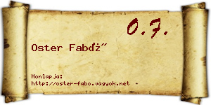 Oster Fabó névjegykártya